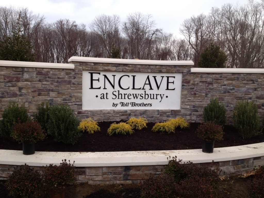 The Enclave at Sherwsbury Cut Out Aluminum Letters with a Powder Coat Finish